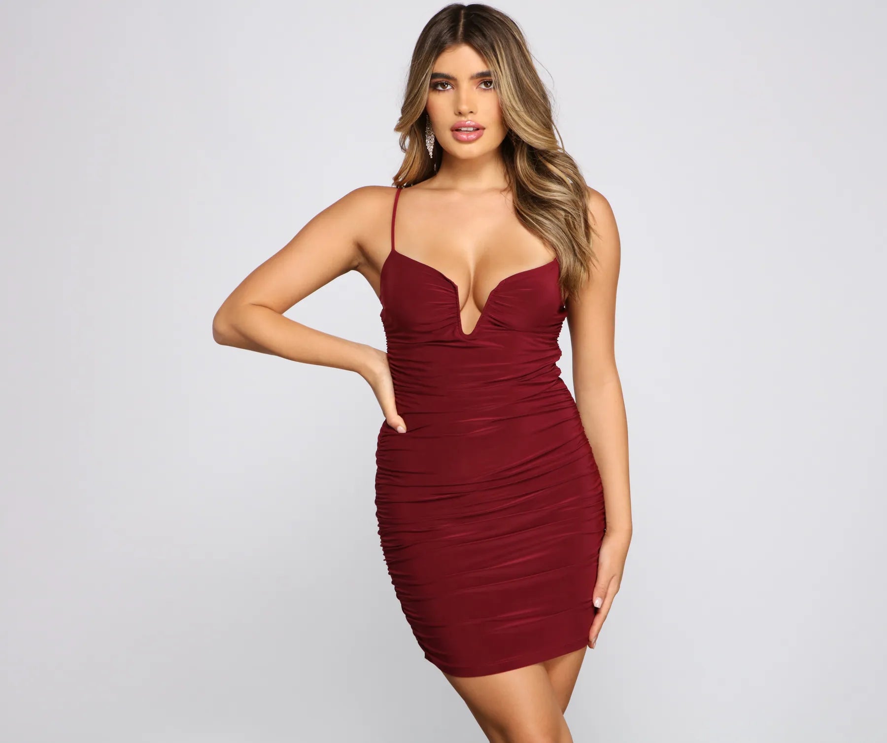 Mini dresses with gathered skirts for a voluminous effect Hearts Racing Ruched Mini Dress Mini dresses with gathered skirts for a voluminous effect Hearts Racing Ruched Mini Dress