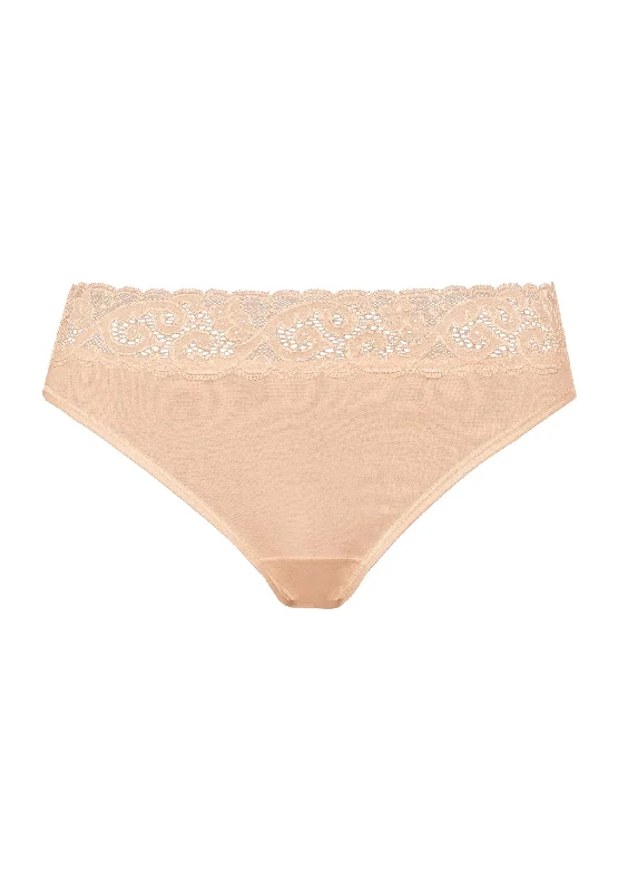 Women's organic cotton briefs for eco - friendliness Moments Hi Cut Brief | Beige 71481-274