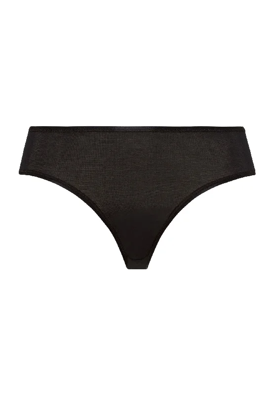Women's bikini - style briefs with a scalloped edge Cotton Seamless Hi Cut Brief | Black 71626-019 Women's bikini - style briefs with a scalloped edge Cotton Seamless Hi Cut Brief | Black 71626-019