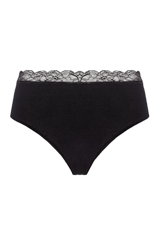 Women's bamboo fiber briefs for breathability Cotton Lace Full Brief | Black 72436-019 Women's bamboo fiber briefs for breathability Cotton Lace Full Brief | Black 72436-019