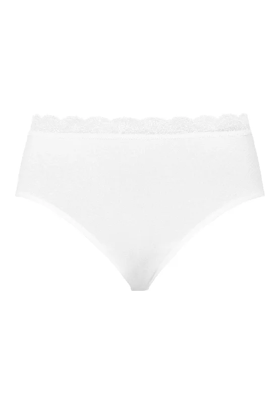 Women's string briefs with a metallic accent Cotton Lace Full Brief | White 72436-101 Women's string briefs with a metallic accent Cotton Lace Full Brief | White 72436-101