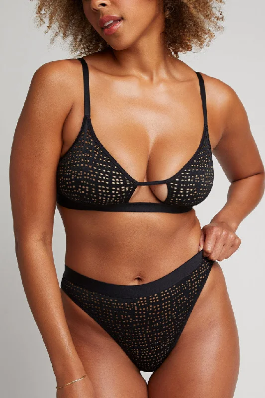 Women's compression briefs for improved circulation Eyelet Lace French Cut Brief in Black Women's compression briefs for improved circulation Eyelet Lace French Cut Brief in Black