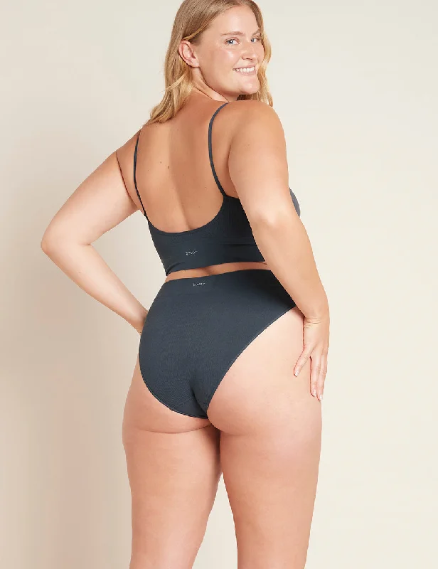 Women's moisture - wicking briefs for workouts LYOLYTE® Ribbed High Leg Brief - Storm Women's moisture - wicking briefs for workouts LYOLYTE® Ribbed High Leg Brief - Storm