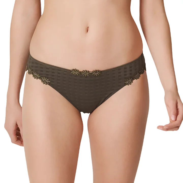 Women's boyshort briefs with a floral print Marie Jo Avero Rio Brief- Kaki-SALE
