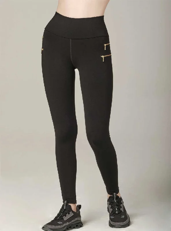 One - piece bikini briefs with a twist front​ 925 Fit Women's Zip It Super Soft Legging Pants - Black