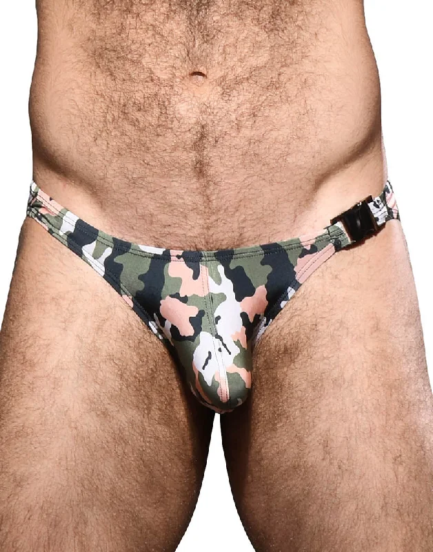 Adjustable - hip bikini briefs for a customized fit Andrew Christian Camo Buckle Swim Bikini w/ Almost Naked 7865 Adjustable - hip bikini briefs for a customized fit Andrew Christian Camo Buckle Swim Bikini w/ Almost Naked 7865