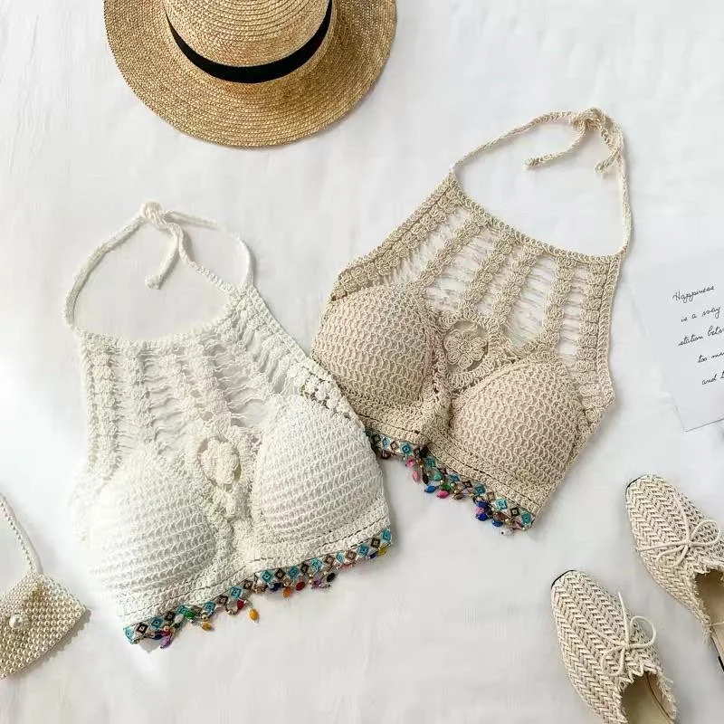 Retro - high - cut bikini briefs for a vintage charm​ Beach Vibes Crop