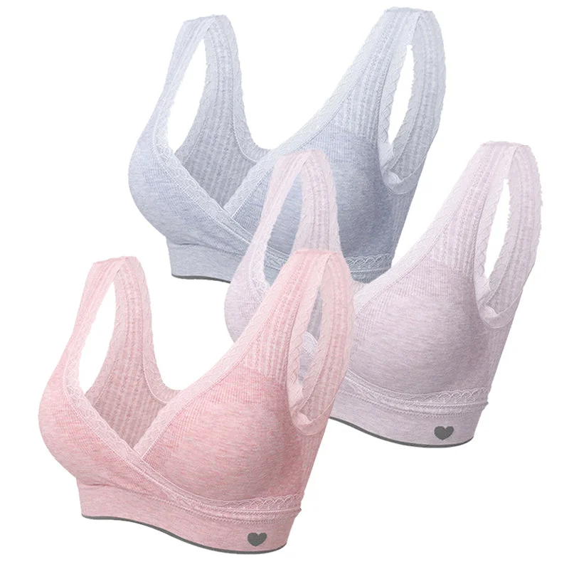 maternity and nursing combined women nursing bra Kate V-Cut Bralette (3 Pack)