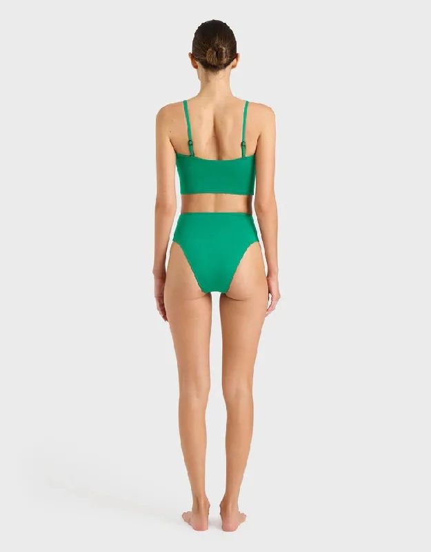 Mesh bikini briefs for breathability​ Lenora Bikini Bottom, Emerald