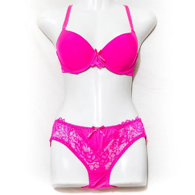 padded bra women bra and panty sets for extra coverage Bridal Bra Panty Set - Net Bra - Hot Pink - Pushup Single Padded Bra padded bra women bra and panty sets for extra coverage Bridal Bra Panty Set - Net Bra - Hot Pink - Pushup Single Padded Bra