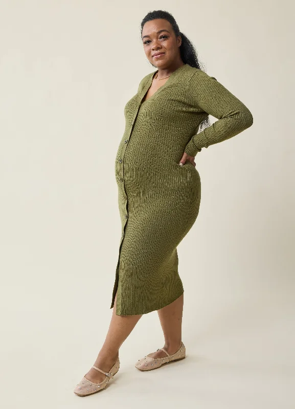 hand wash only women nursing bra The Close Knit Midi Maternity Sweater Dress
