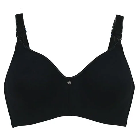 highly rated women nursing bra Cake Croissant Flexible Wire Nursing Bra Black