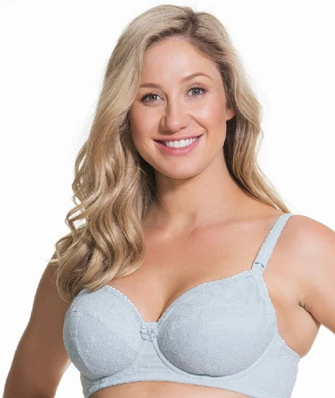 breathable fabric women nursing bra Cake Maternity Frosted Parfait Flexi Wire Balconette Lace Nursing Bra -  Ice Grey