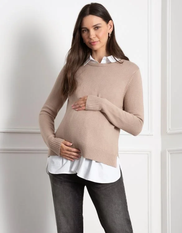 nursing bra for first - time moms Classic Layered Sweater