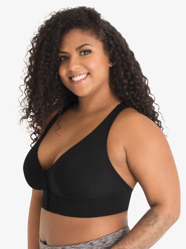 moisture wicking women nursing bra The Greta - Front-Closure Wirefree Bralette