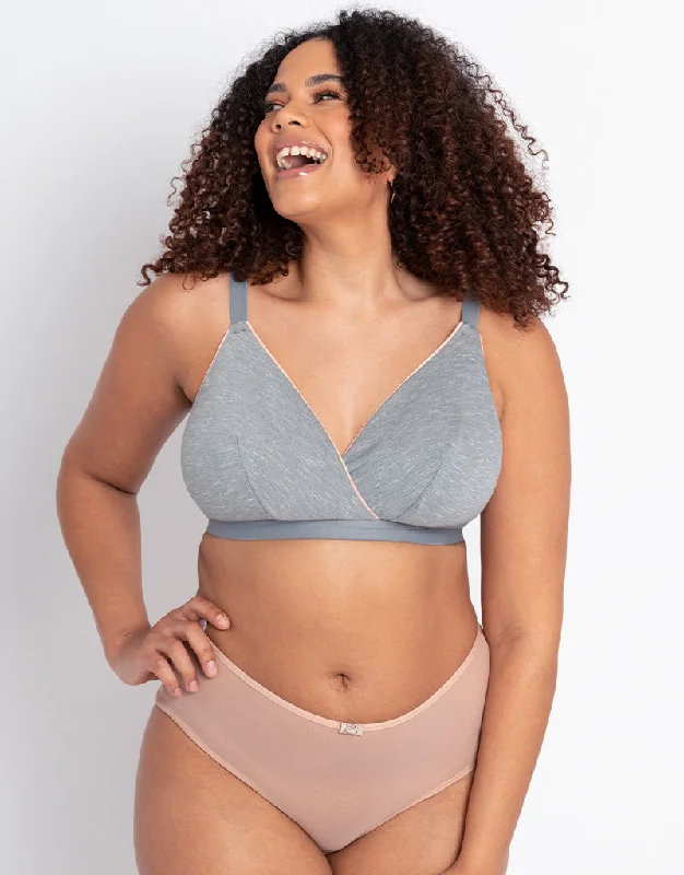 Non wired bralette with a bandeau style Curvy Kate In My Dreams Non-Wired Bralette Grey/Peach Non wired bralette with a bandeau style Curvy Kate In My Dreams Non-Wired Bralette Grey/Peach