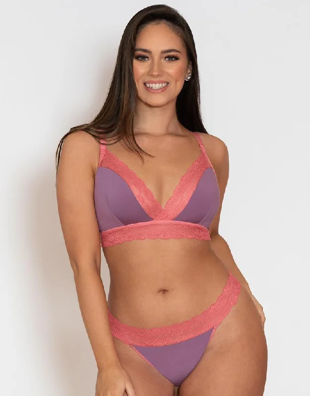 Non wired bras with underbust band for support Curvy Kate Twice the Fun Reversible Non-Wired Bralette Pink/Purple Non wired bras with underbust band for support Curvy Kate Twice the Fun Reversible Non-Wired Bralette Pink/Purple
