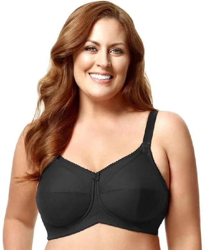 adjustable strap women nursing bra Elila Cotton Cup Wire-Free Nursing Bra - Black