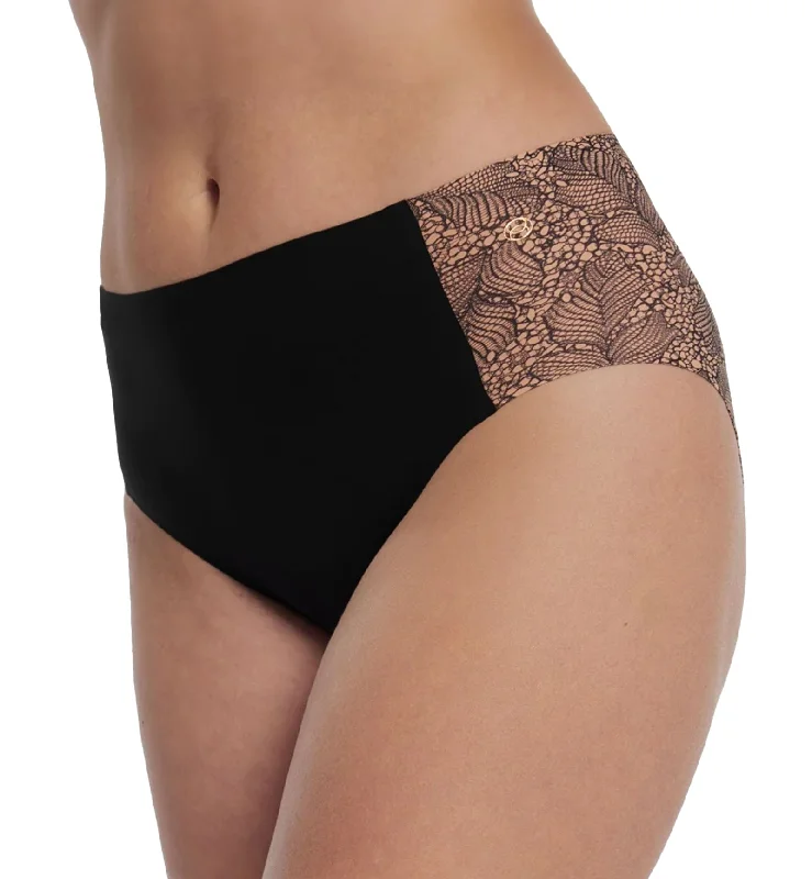 Bikini briefs with a high - waist and cheeky back Evelyn & Bobbie High-Waisted Retro Bikini Panty (1704) - Black Lace Bikini briefs with a high - waist and cheeky back Evelyn & Bobbie High-Waisted Retro Bikini Panty (1704) - Black Lace