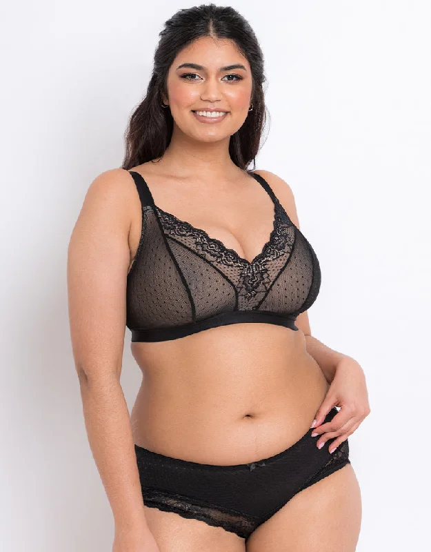 Lightly padded non wired bras for sensitive skin Flirtelle Eloise Non-Wired Bralette Black/Latte Lightly padded non wired bras for sensitive skin Flirtelle Eloise Non-Wired Bralette Black/Latte
