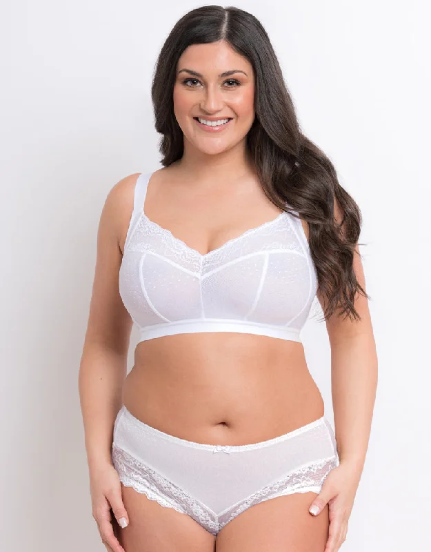 Seamless non wired bras for everyday wear​ Flirtelle Viola Non-Wired Bralette White