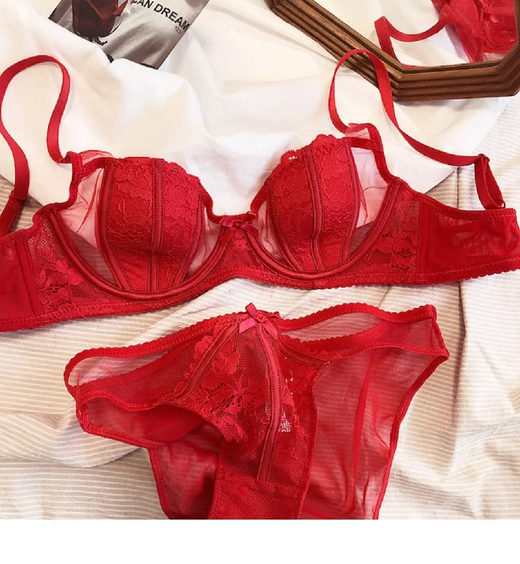 bridal women bra and panty sets for honeymoon Flourish Sexy Half Cup Floral Light Padded Bra and Panty Set 000 bridal women bra and panty sets for honeymoon Flourish Sexy Half Cup Floral Light Padded Bra and Panty Set 000