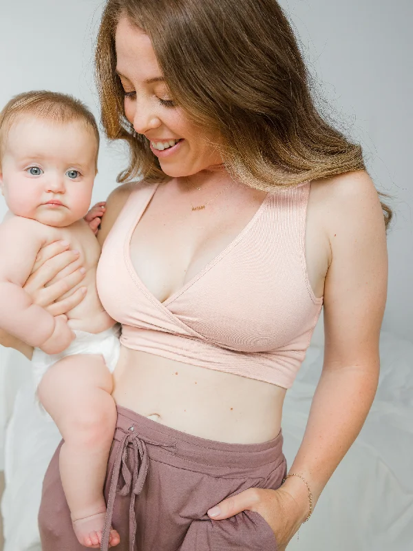 seamless women nursing bra for comfort French Terry Racerback Nursing & Sleep Bra | Soft Pink seamless women nursing bra for comfort French Terry Racerback Nursing & Sleep Bra | Soft Pink