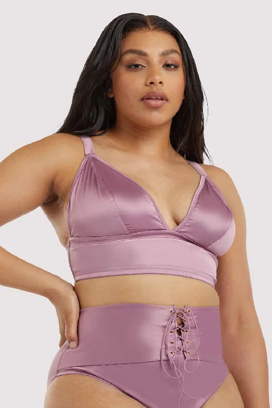 Plus size non wired bras for comfortable fit​ Eagan Blush Satin Bralette
