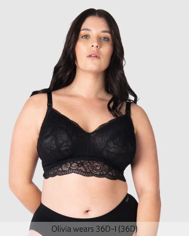 new mom's first women nursing bra Heroine Multifit Nursing Bralette - Black