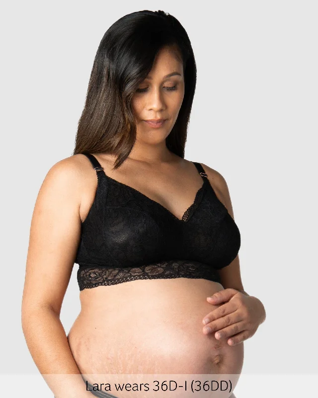 quick dry women nursing bra Heroine Multifit Maternity Bralette - Black