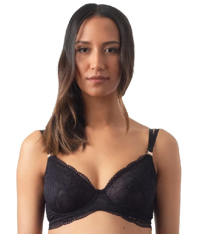 moisture wicking women nursing bra Hotmilk Heroine Plunge Nursing Bra - Black