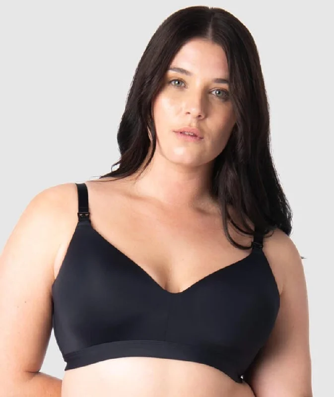 plus size front closure women nursing bra Hotmilk Infinite T-Shirt Wirefree Nursing Bra - Black plus size front closure women nursing bra Hotmilk Infinite T-Shirt Wirefree Nursing Bra - Black