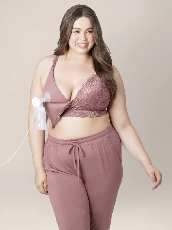 nursing bra for working moms Lace Minimalist Hands-Free Pumping & Nursing Bra | Twilight nursing bra for working moms Lace Minimalist Hands-Free Pumping & Nursing Bra | Twilight