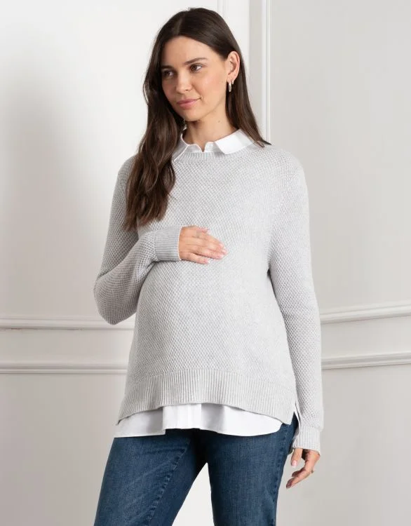 hypoallergenic women nursing bra for sensitive skin Textured Knit w/ Layered Blouse hypoallergenic women nursing bra for sensitive skin Textured Knit w/ Layered Blouse