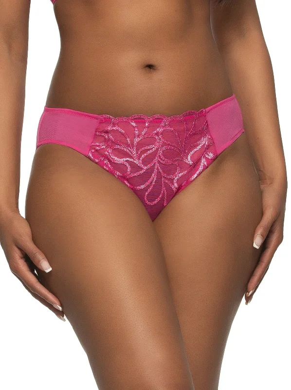 solid color women bra and panty sets in bright hues Lotus Hi Cut Brief