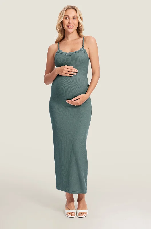 supportive women nursing bra for large busts Lacy Ribbed Maternity Dress