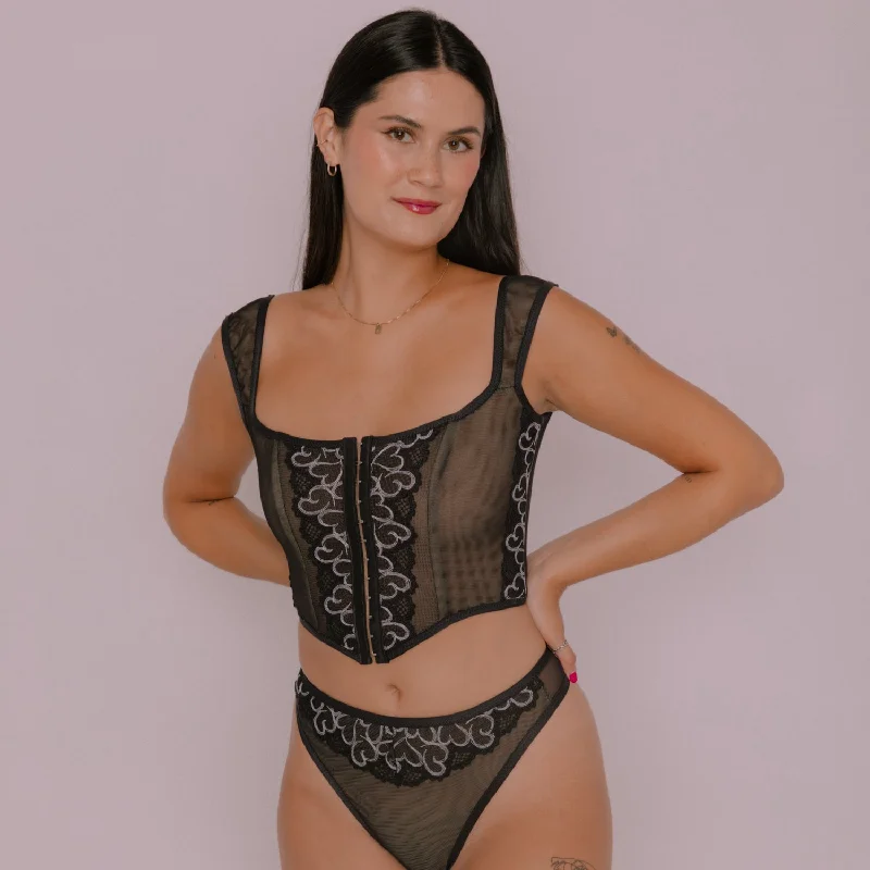 Plus Size Lace Lingerie for Women  Madalynne Odessa Corset Top and Panty (free)
