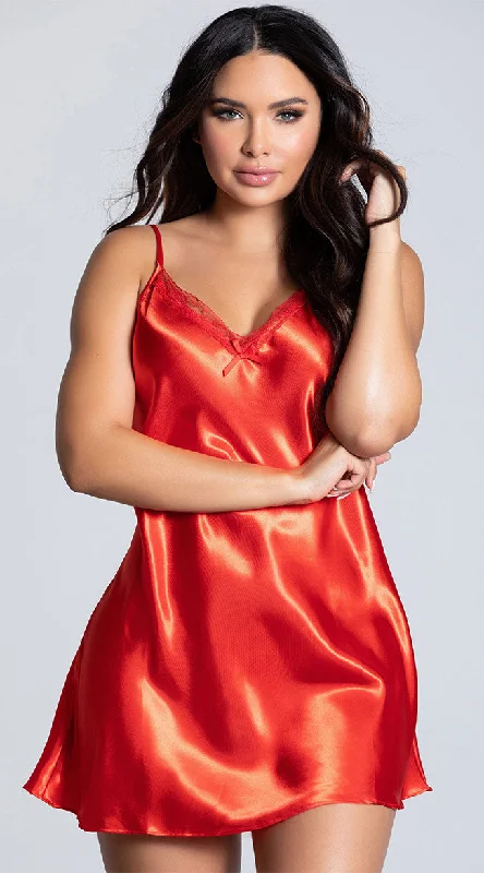 Women's Sheer Lingerie Nightgowns  Midnight Satin Chemise