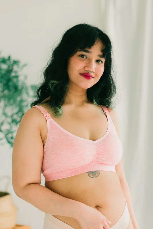 easy - access women nursing bra Milky Cotton Nursing Bralette in Pink (LAST PIECE!)
