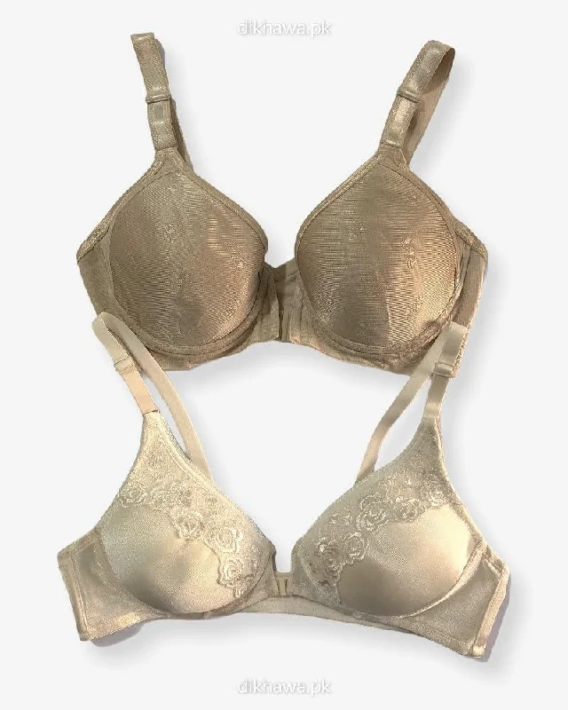 sleep - friendly easy - access women nursing bra Pack of 2 - Front Open Bra with Button - Non Padded Non Wired Bra Imported Stocklot Branded Front Open Bra sleep - friendly easy - access women nursing bra Pack of 2 - Front Open Bra with Button - Non Padded Non Wired Bra Imported Stocklot Branded Front Open Bra