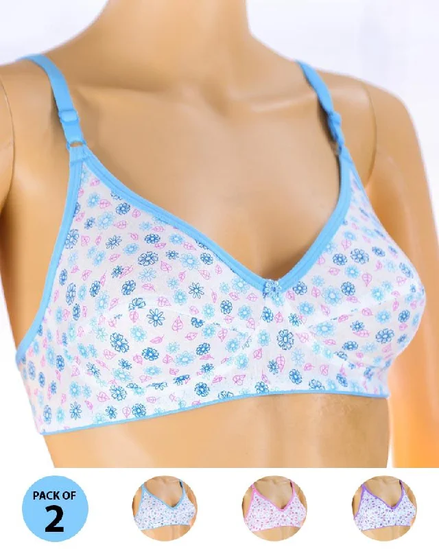 Non wired sports bras for yoga workouts Pack of 2 Madam Bra - S8 - Non Padded Bra - Non Wired Bra Non wired sports bras for yoga workouts Pack of 2 Madam Bra - S8 - Non Padded Bra - Non Wired Bra