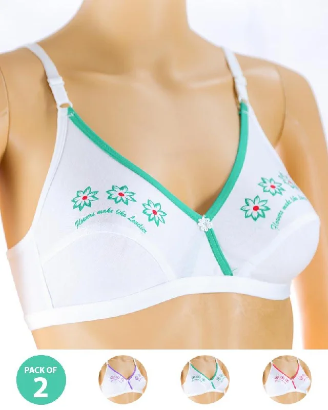 Lightly padded non wired bras for sensitive skin Pack of 2 Madam Bra - Tatto - Non Padded Bra - Non Wired Bra Lightly padded non wired bras for sensitive skin Pack of 2 Madam Bra - Tatto - Non Padded Bra - Non Wired Bra