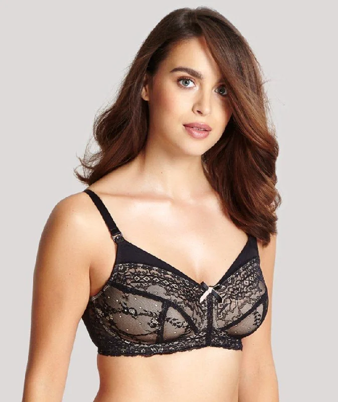 plus size front closure women nursing bra Panache Sophie Wire-free Nursing Bra - Black plus size front closure women nursing bra Panache Sophie Wire-free Nursing Bra - Black