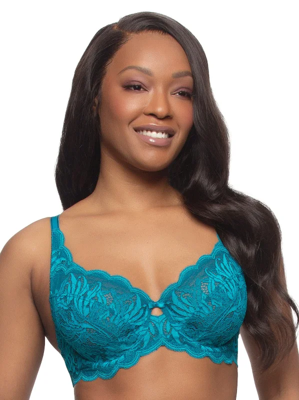 anniversary women bra and panty sets gifts Peridot Unlined Lace Bra