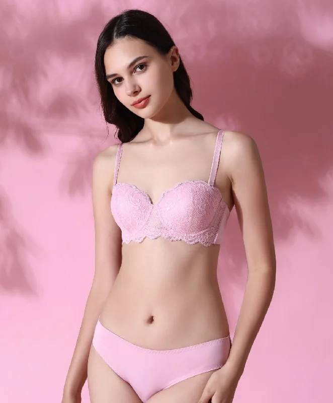 lace trimmed women bra and panty sets Rhapsody Half Cup Bra Set 707-73645