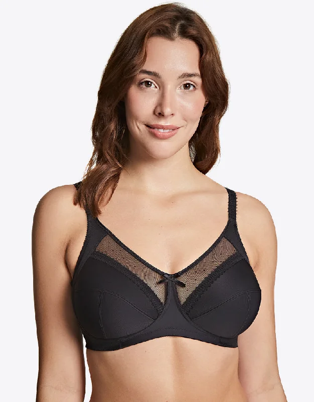 Breathable non wired bras for summer​ Royce Charlotte Comfort Bra Black