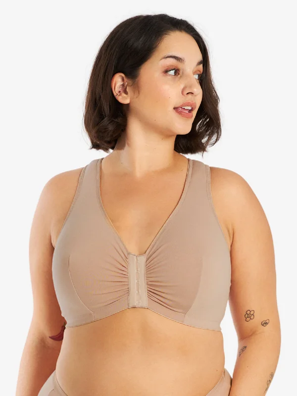 padded moisture wicking women nursing bra The Indy - Cotton Front-Closure Lace Racerback Bra padded moisture wicking women nursing bra The Indy - Cotton Front-Closure Lace Racerback Bra
