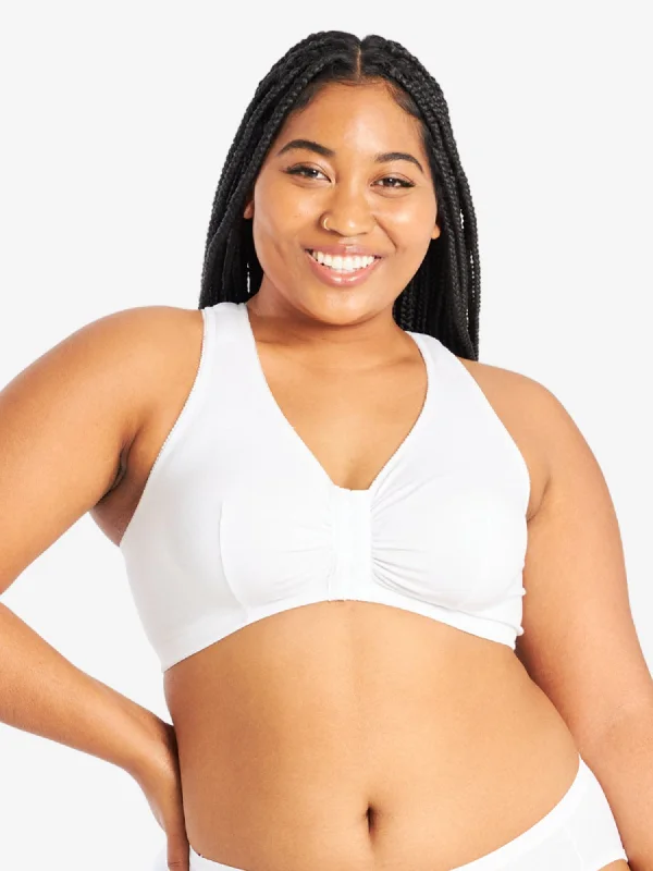 nursing bra for first - time moms The Indy - Cotton Front-Closure Lace Racerback Bra nursing bra for first - time moms The Indy - Cotton Front-Closure Lace Racerback Bra