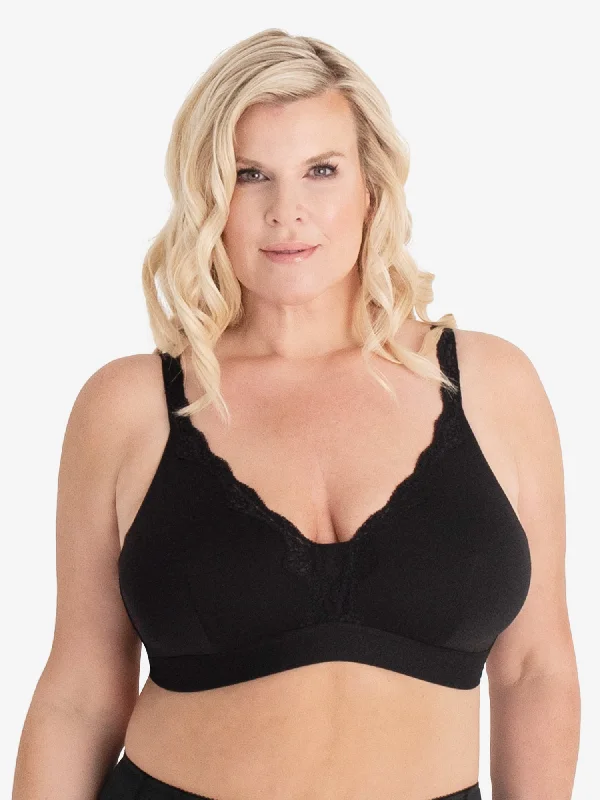underwire alternative women nursing bra The Lucille - Microfiber Lace Trim Bralette