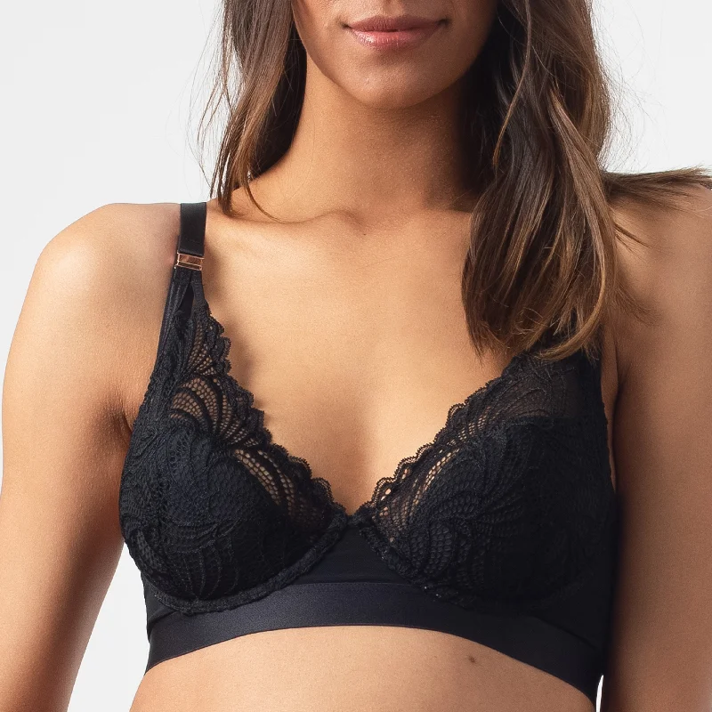 odor resistant women nursing bra WARRIOR PLUNGE BLACK CONTOUR NURSING BRA - FLEXI UNDERWIRE odor resistant women nursing bra WARRIOR PLUNGE BLACK CONTOUR NURSING BRA - FLEXI UNDERWIRE